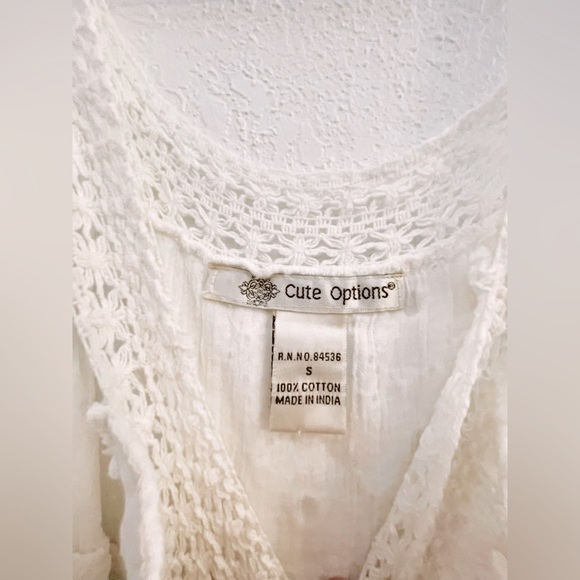 Crochet Lace Eyelet Dress in White - Picture 2 of 5